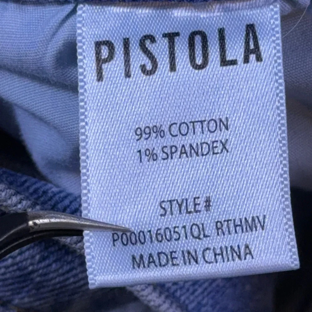 Pistola Womens High Rise Wide Leg Raw Hem Jeans Blue Denim Size 27
